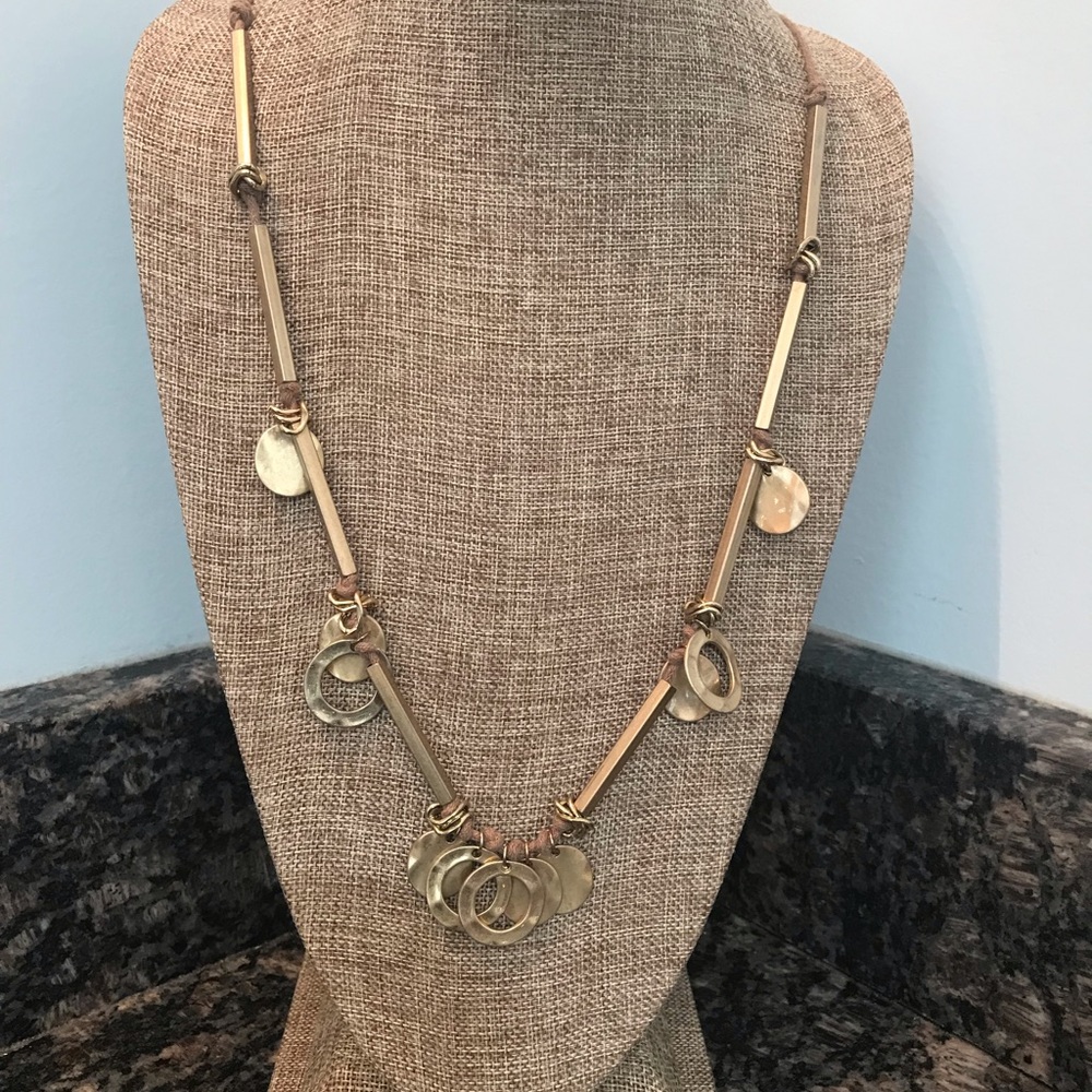 (SOLD)LOFT gold tone rope necklace